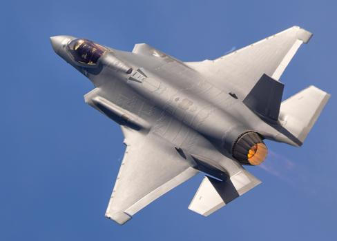Unusual,Extremely,Close,Top,View,Of,A,F-35a,Lightning,Ii