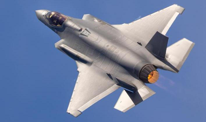 Unusual,Extremely,Close,Top,View,Of,A,F-35a,Lightning,Ii