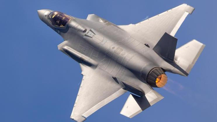 Unusual,Extremely,Close,Top,View,Of,A,F-35a,Lightning,Ii