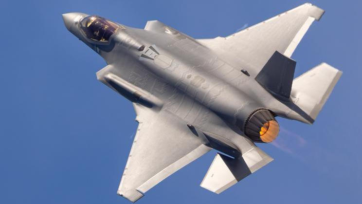 Unusual,Extremely,Close,Top,View,Of,A,F-35a,Lightning,Ii