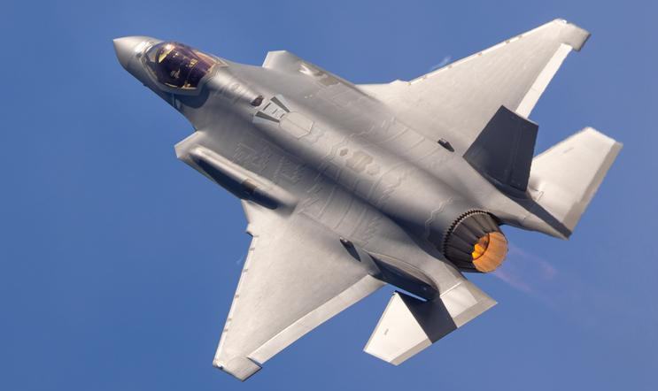 Unusual,Extremely,Close,Top,View,Of,A,F-35a,Lightning,Ii