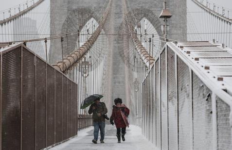 Winter snow storm hits New York City