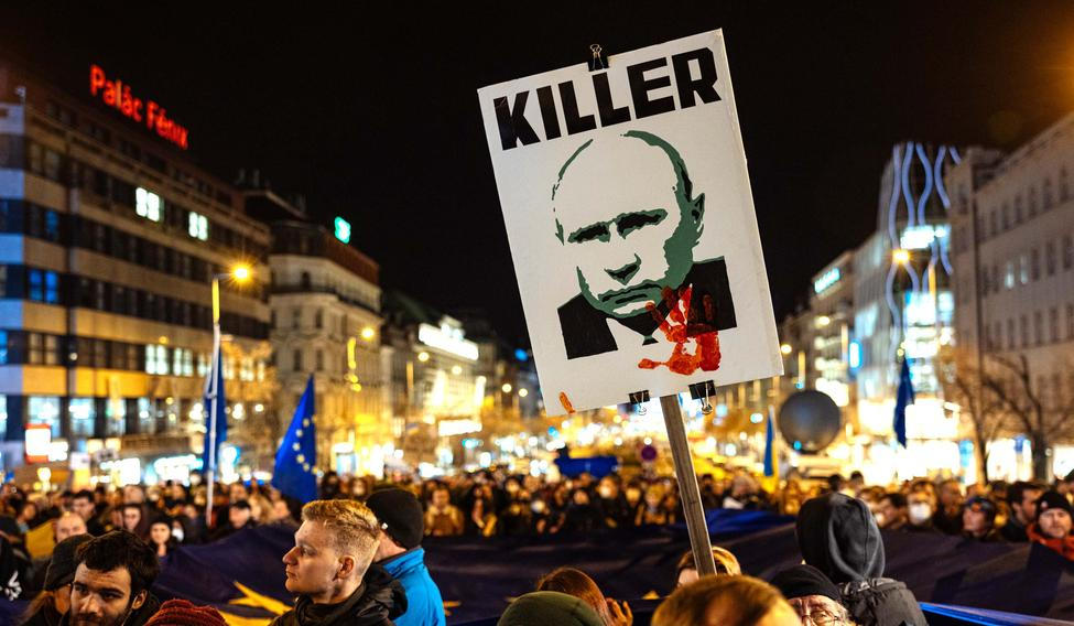 Václavské náměstí, Ukrajina, demonstrace, konflikt, Rusko, Putin, válka
Praha, 22. 2. 2022, HN - Lukáš Bíba