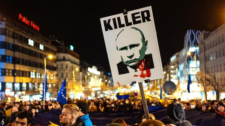 Václavské náměstí, Ukrajina, demonstrace, konflikt, Rusko, Putin, válka
Praha, 22. 2. 2022, HN - Lukáš Bíba