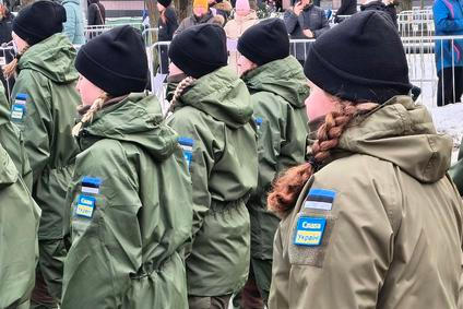 Estonsko, vojáci, vojenská přehlídka 24. února 2026, Tallinn, Den nezávislosti