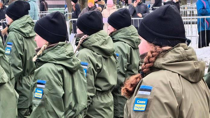 Estonsko, vojáci, vojenská přehlídka 24. února 2026, Tallinn, Den nezávislosti