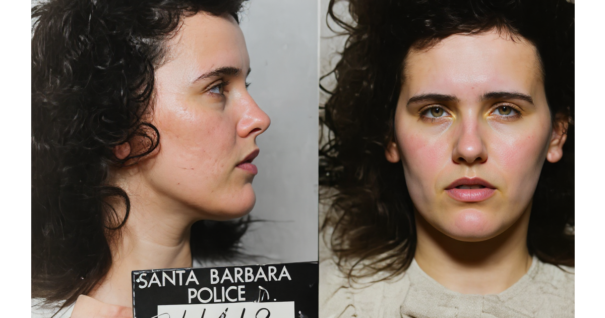 Policejní snímek Elizabeth Short ze Santa Barbary (23. 9. 1943). Otisky z tohoto zatčení umožnily v roce 1947 identifikaci jejího těla za 56 minut.