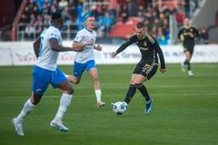 Lukáš Haraslín ze Sparty v zápase proti Baníku