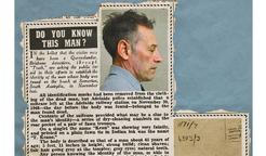 Reprofoto z dobových novin s výzvou k identifikaci neznámého muže, jehož tělo bylo nalezeno 1. prosince 1948 na pláži Somerton v jižní Austrálii. Kolorováno