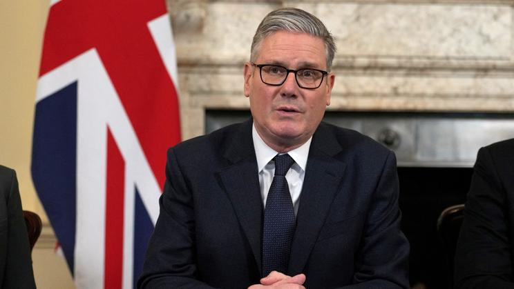 Britain's Prime Minister Keir Starmer delivers remarks at the top of the Cabinet meeting to mark the fourth anniversary of Russia's full-scale invasion of Ukraine, at Downing Street