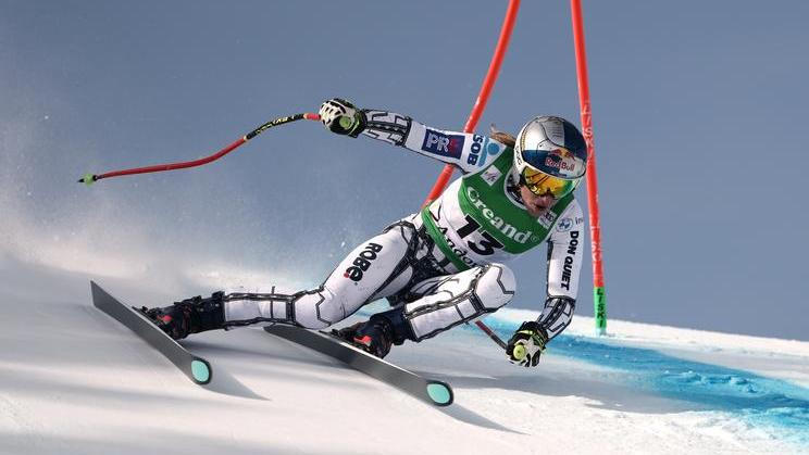 Ester Ledecká v závodě SP v super-G v Soldeu