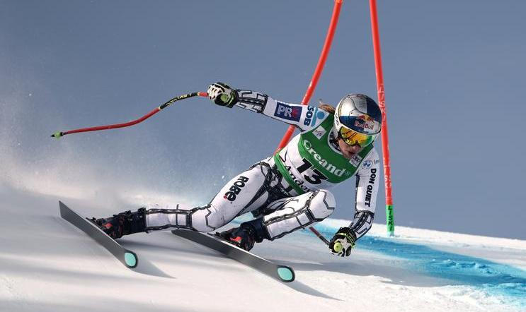 Ester Ledecká v závodě SP v super-G v Soldeu