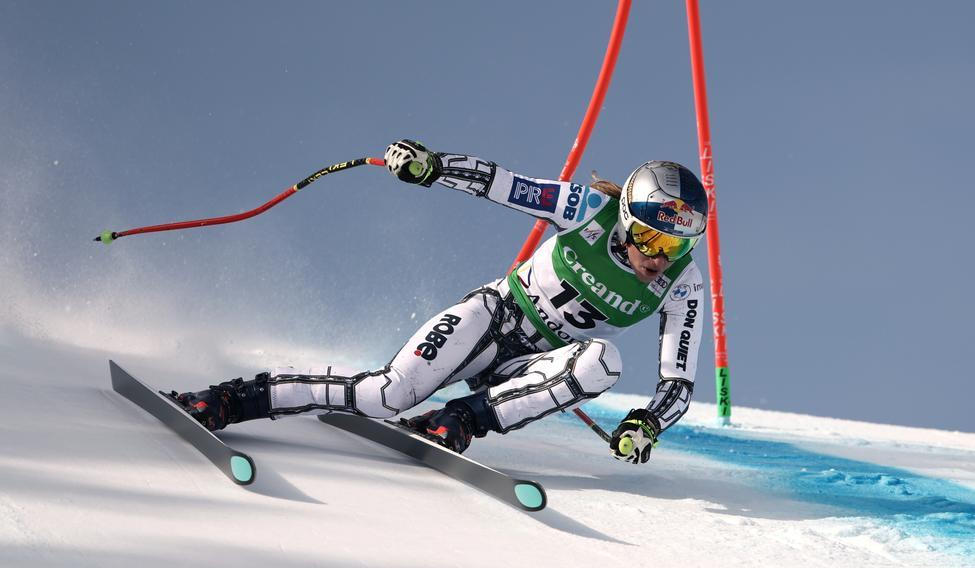 Ester Ledecká v závodě SP v super-G v Soldeu