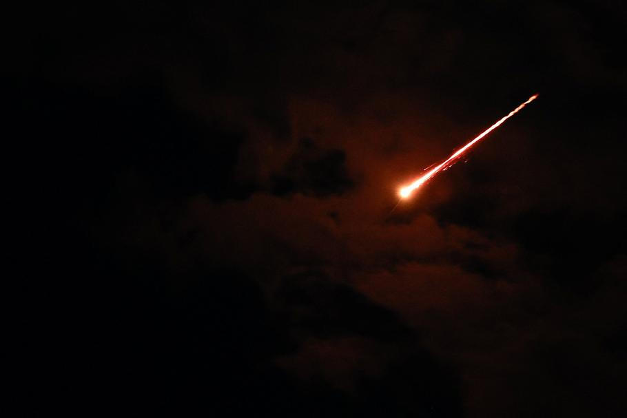 Projectile launched from Iran heads towards Israel, after Israel and the U.S. launched strikes on Iran, as seen from Hebron