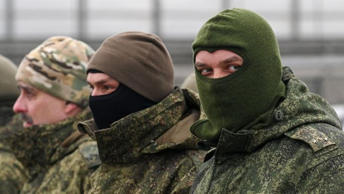 Russian soldiers receive humanitarian cargo in Rostov-on-Don