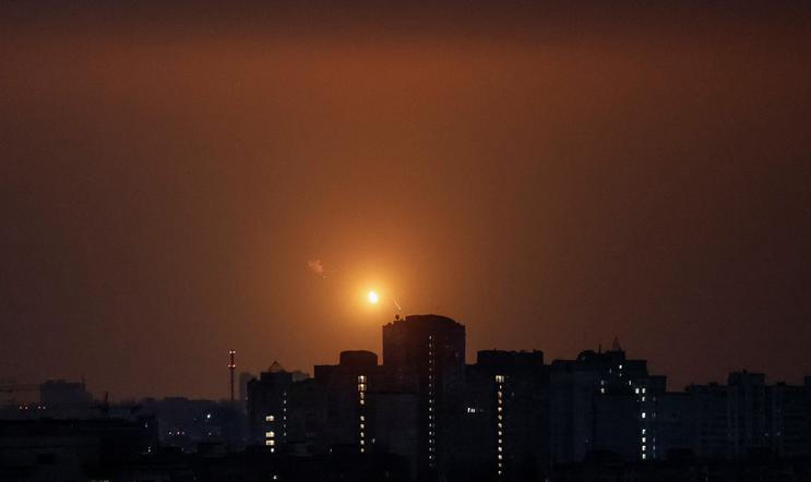 Russian missile and drone strike in Kyiv