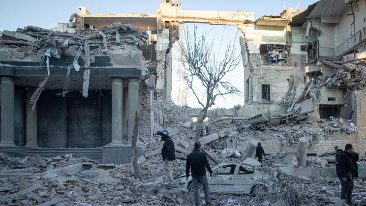 Aftermath of an Israel-U.S. strike on a police station in Tehran