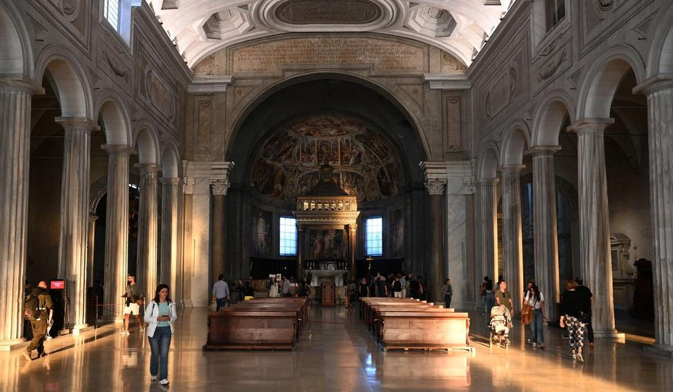 Rome, Italy - November 3, 2024: San Pietro in Vincoli (Saint Peter in Chains) is a Roman Catholic titular church and minor basilica in Rome.