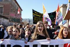 Protest against the potential return of military conscription, in Berlin