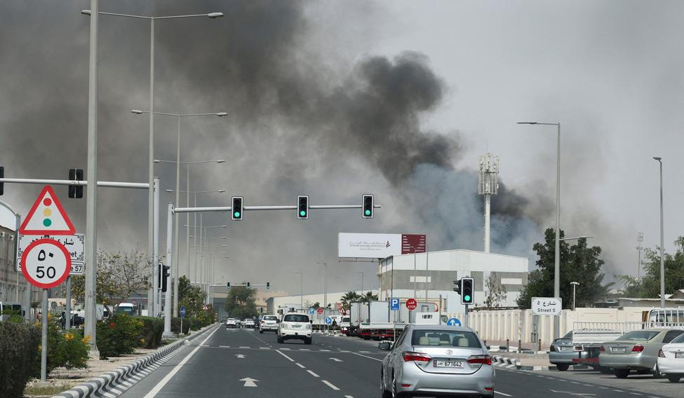 FILE PHOTO: Smoke rises after reported Iranian missile attacks, following United States and Israel strikes on Iran, as seen from Doha