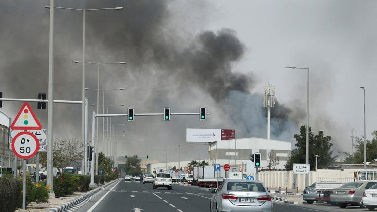 FILE PHOTO: Smoke rises after reported Iranian missile attacks, following United States and Israel strikes on Iran, as seen from Doha