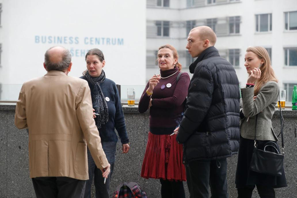 Foto / Drahoš / Volby 2018 / 2. kolo / 27. 1. 2018 / Volební štáb / Eva Holubová