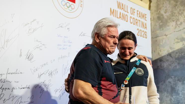 Rychlobruslařka Martina Sáblíková a její trenér Petr Novák