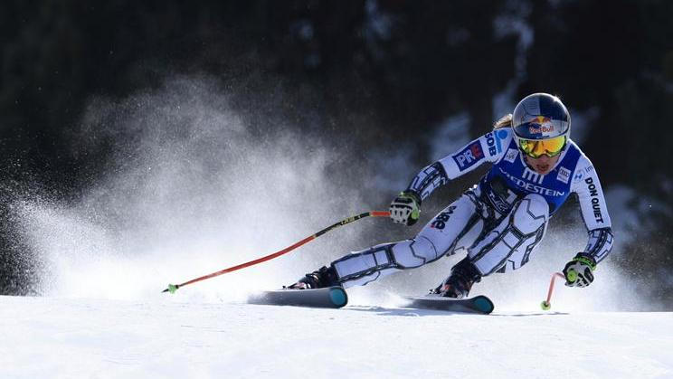 Ester Ledecká ve sjezdu SP ve Val di Fassa
