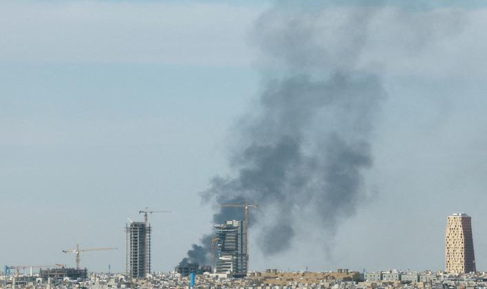 FILE PHOTO: Smoke rises above Riyadh, amid the U.S.-Israeli conflict with Iran