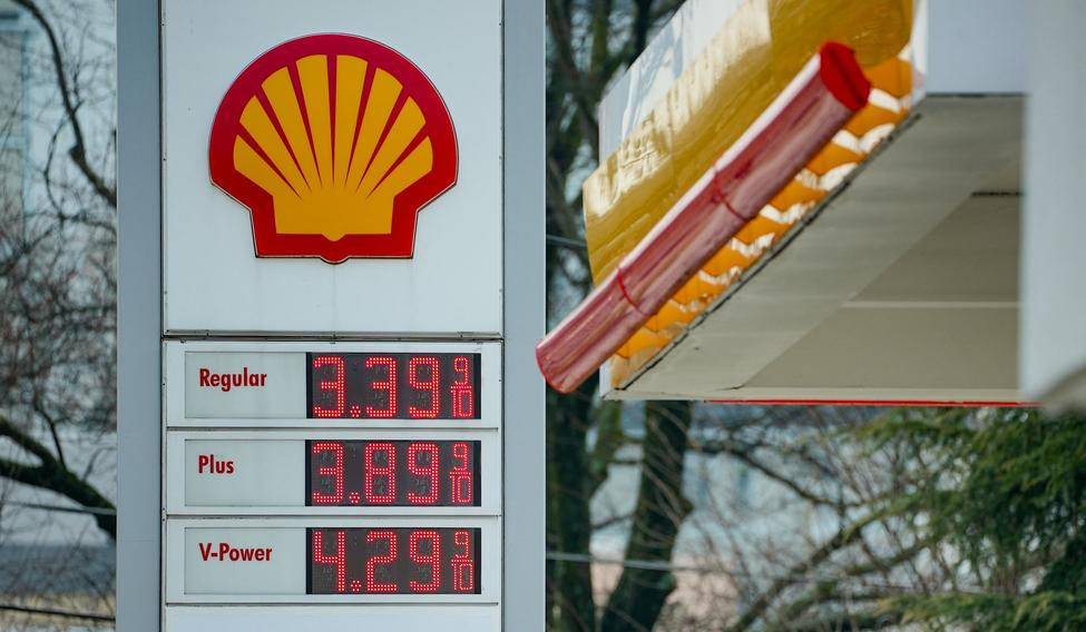 Gas prices are seen at a fuelling station, as the price of oil and gas has surged amid the U.S.-Israeli conflict with Iran, in Washington