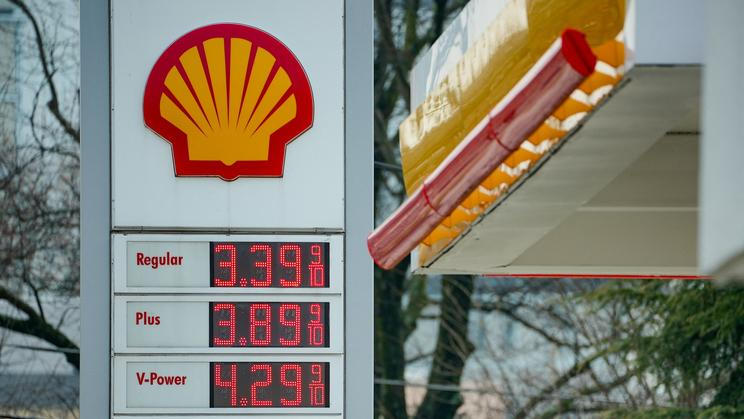 Gas prices are seen at a fuelling station, as the price of oil and gas has surged amid the U.S.-Israeli conflict with Iran, in Washington