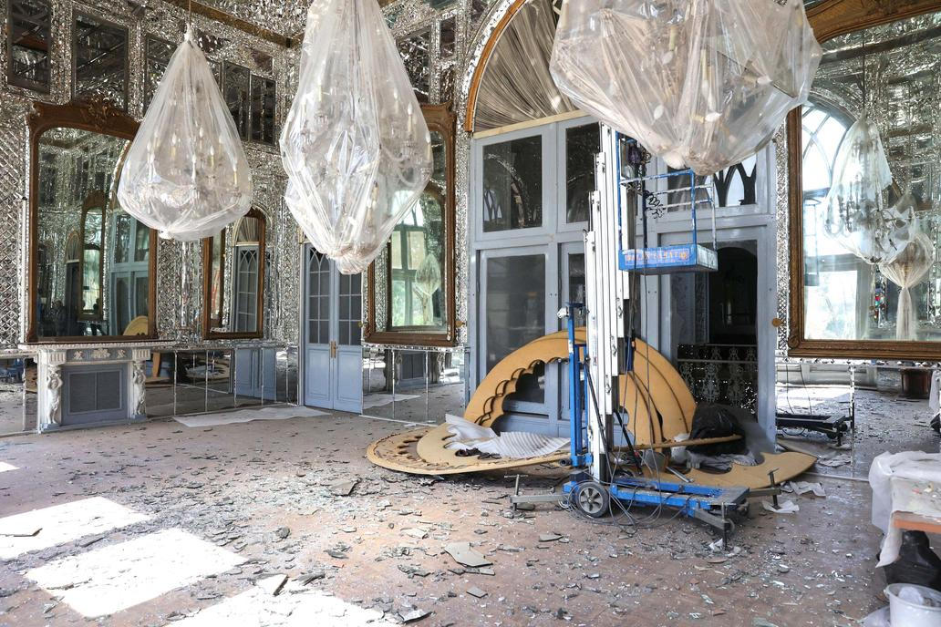 Debris at the historical monument Golestan Palace after it was damaged in an Israeli and U.S. strike, in Tehran 