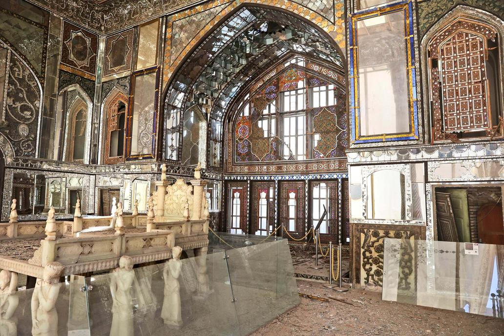 Debris at the historical monument Golestan Palace after it was damaged in an Israeli and U.S. strike, in Tehran 