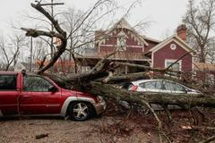 Následky tornáda v americkém městě Union City ve státě Michigan