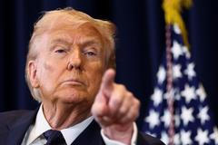 U.S. President Donald Trump holds a press conference at Trump National Doral Miami in Miami