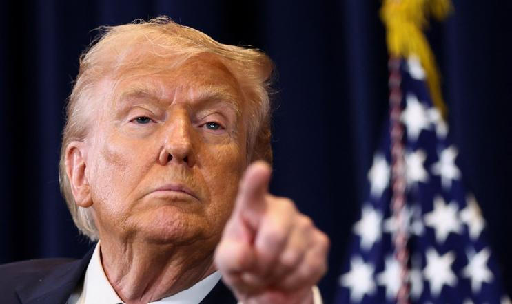 U.S. President Donald Trump holds a press conference at Trump National Doral Miami in Miami