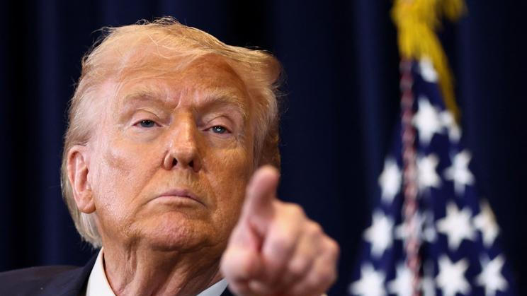 U.S. President Donald Trump holds a press conference at Trump National Doral Miami in Miami