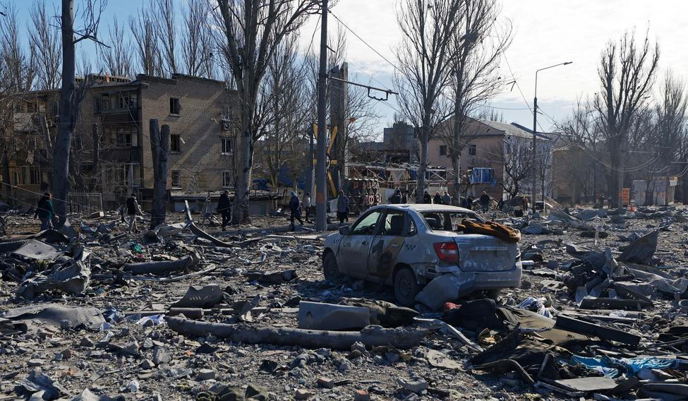 Aftermath of recent shelling in Donetsk