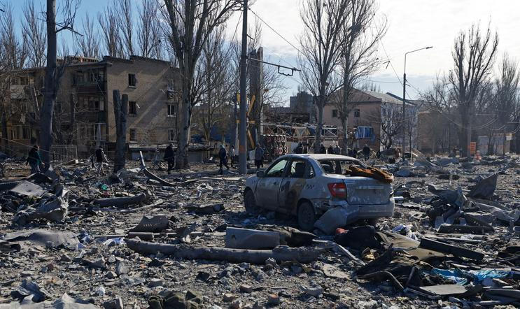 Aftermath of recent shelling in Donetsk