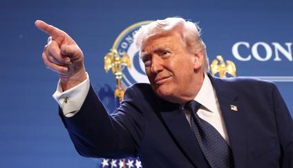 U.S. President Donald Trump delivers remarks to members of the Republican Party, at Trump National Doral Miami in Miami