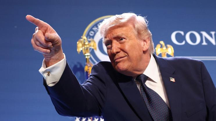 U.S. President Donald Trump delivers remarks to members of the Republican Party, at Trump National Doral Miami in Miami