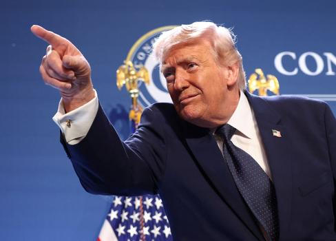 U.S. President Donald Trump delivers remarks to members of the Republican Party, at Trump National Doral Miami in Miami