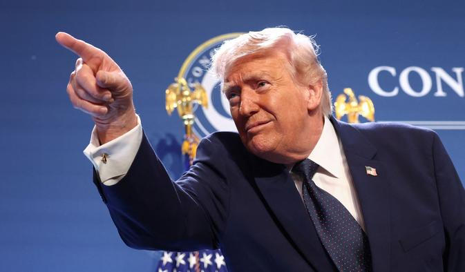 U.S. President Donald Trump delivers remarks to members of the Republican Party, at Trump National Doral Miami in Miami