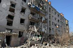 Aftermath of a Russian air strike in Sloviansk