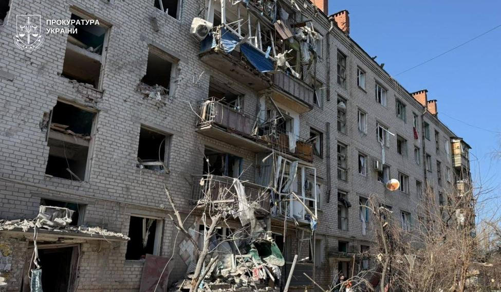 Aftermath of a Russian air strike in Sloviansk