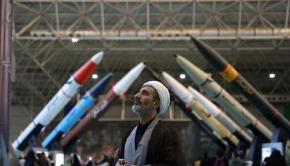 FILE PHOTO: An Iranian cleric visits the Islamic Revolutionary Guard Corps (IRGC) Aerospace Force Museum in Tehran