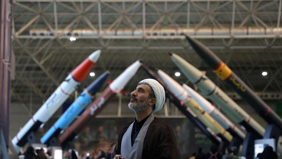 FILE PHOTO: An Iranian cleric visits the Islamic Revolutionary Guard Corps (IRGC) Aerospace Force Museum in Tehran