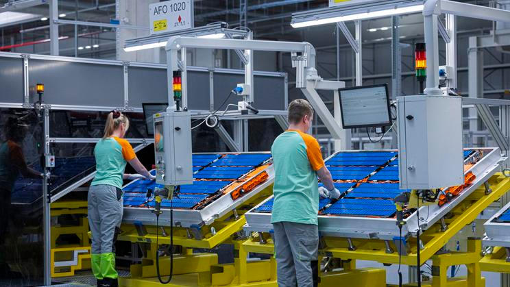 Škoda Auto, výrobní hala, výroba, produkce --- Škoda Auto, battery systems assembly hall, production hall, opening