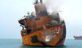 A foreign tanker carrying Iraqi fuel oil damaged after catching fire in Iraq's territorial waters, near Basra