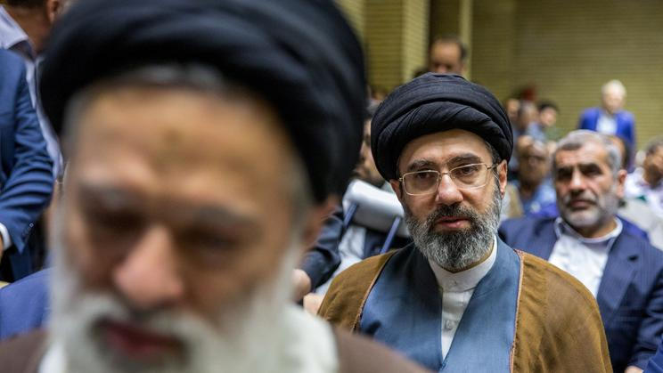 FILE PHOTO: Iran’s new supreme leader, Mojtaba Khamenei, the second son of late Iran's Supreme Leader Ayatollah Ali Khamenei, attends a meeting in Tehran